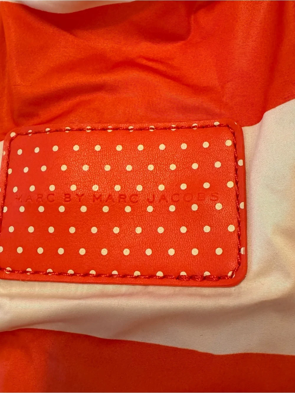 Marc By Marc Jacobs Red and Cream Striped Tote